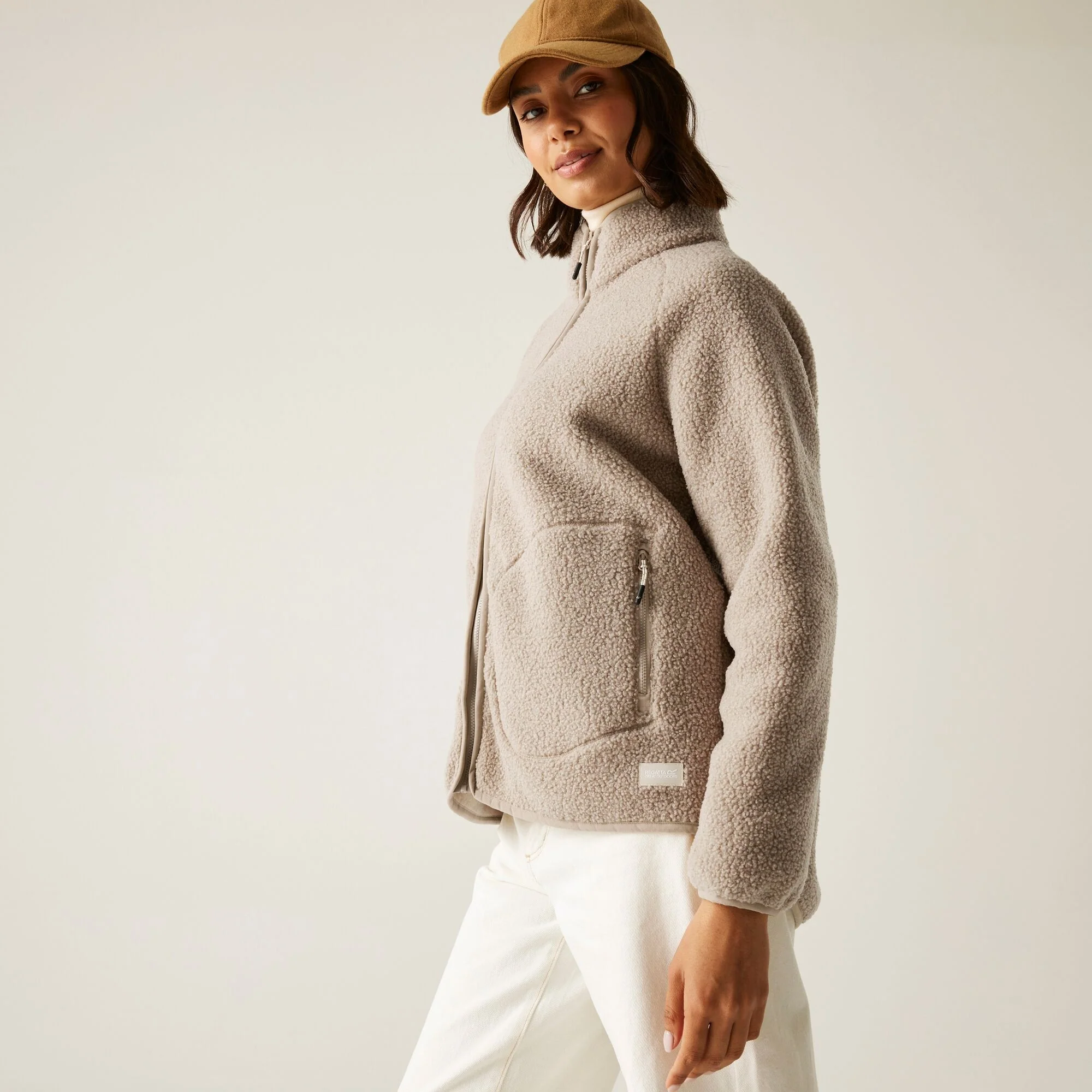 Regatta AW25/26 Women's Frankie Borg Full Zip Fleece | Taupe Beige - Image 5