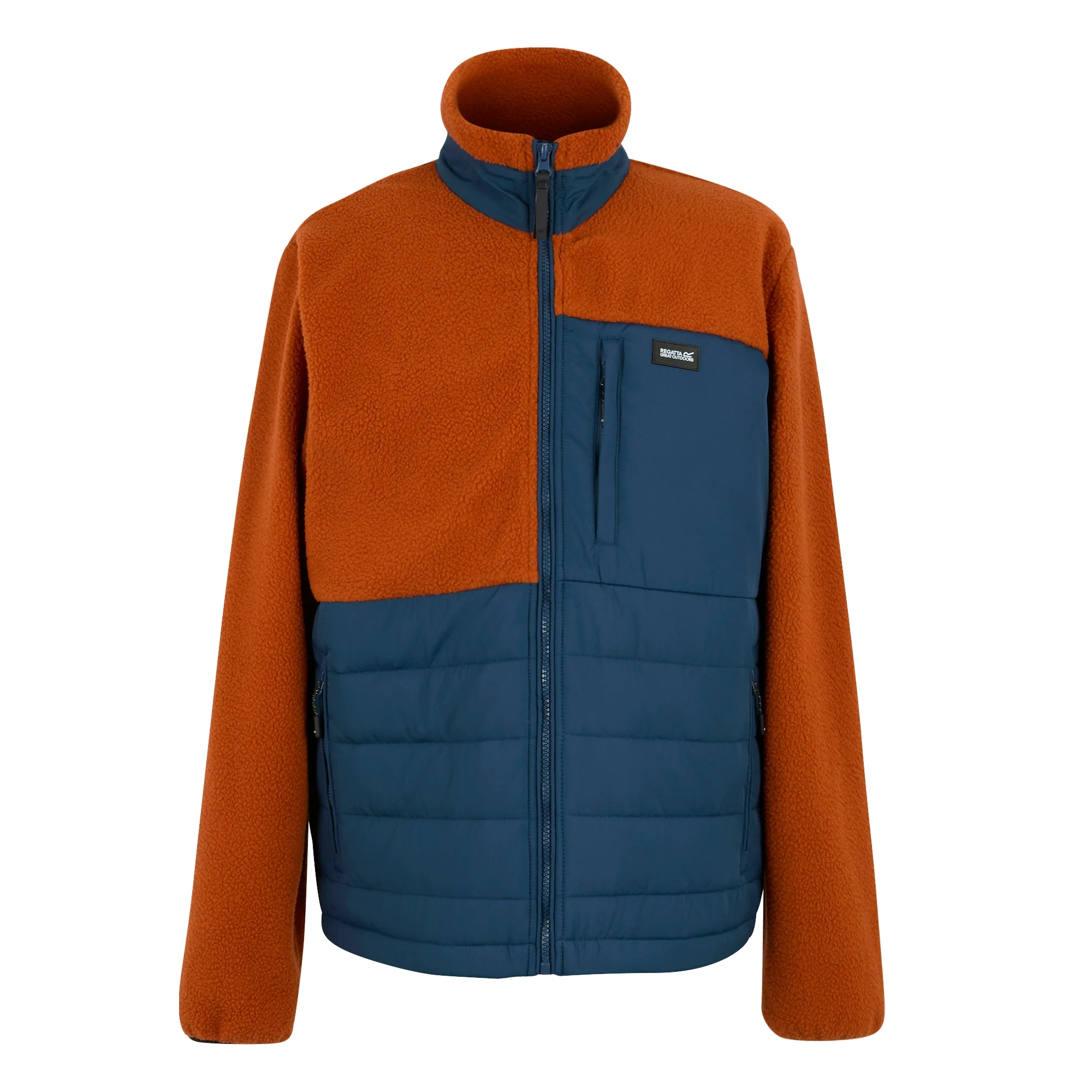 Regatta Men's Frankie Borg Hybrid Full Zip Fleece | Clay / Orange - Image 5