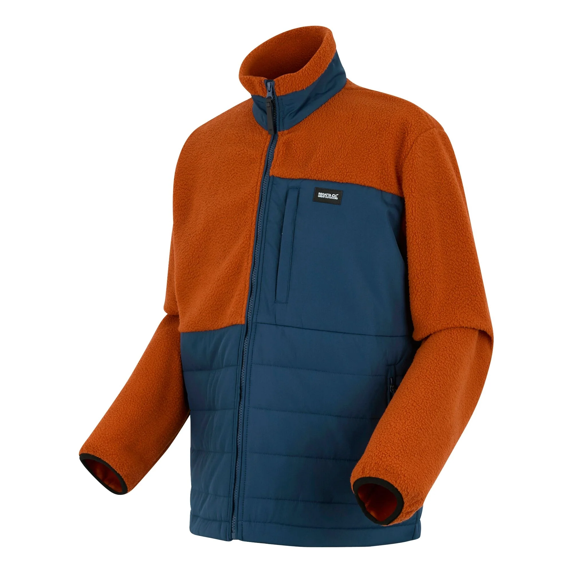 Regatta Men's Frankie Borg Hybrid Full Zip Fleece | Clay / Orange - Image 7