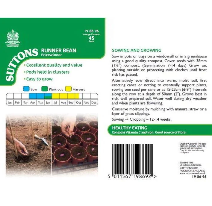 Runner Bean 'Prizewinner' - Seeds - Image 2