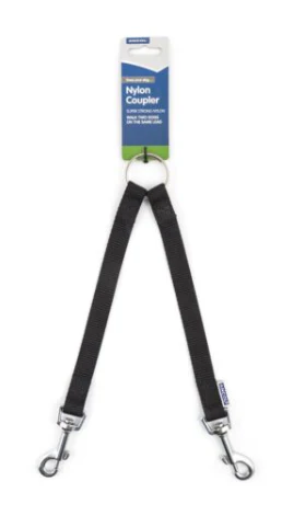 Ancol Sewn Nylon Black Coupler 19mm