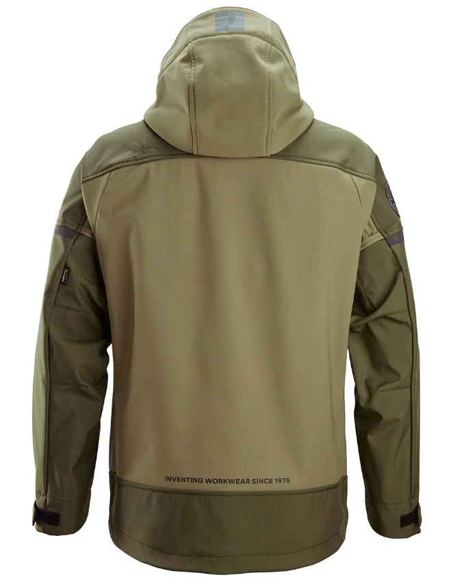 Snickers AllroundWork Hooded Softshell Stretch Jacket, Khaki Green - Image 2
