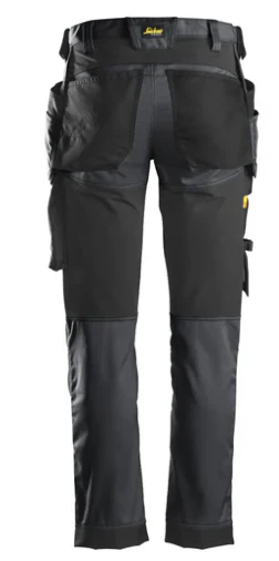 Snickers Stretch Trousers Holster Pockets - Steel Grey/Black - Image 2