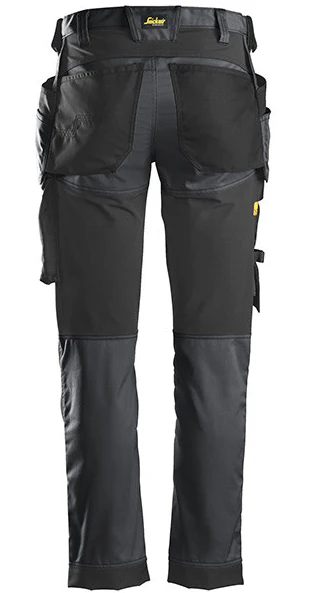 Snickers Stretch Trousers Holster Pockets - Steel Grey/Black - Image 2