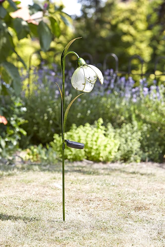 Snowdrop Hand Painted Glass Solar Light - Image 2