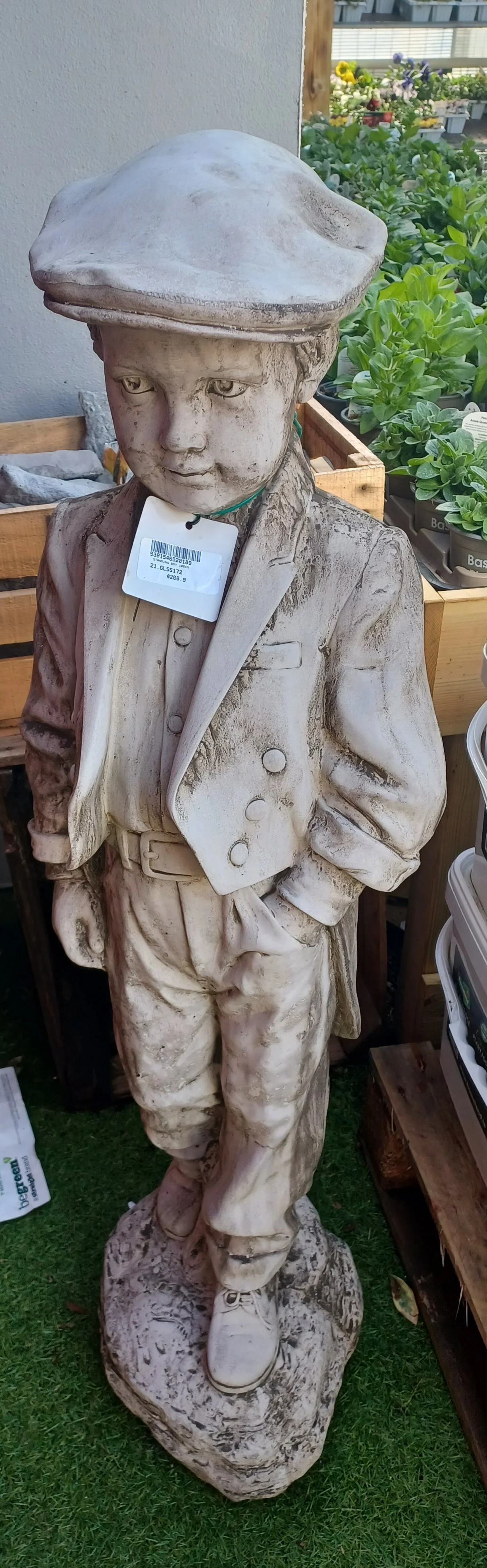 Standing Boy Concrete Garden Ornament - 100cm