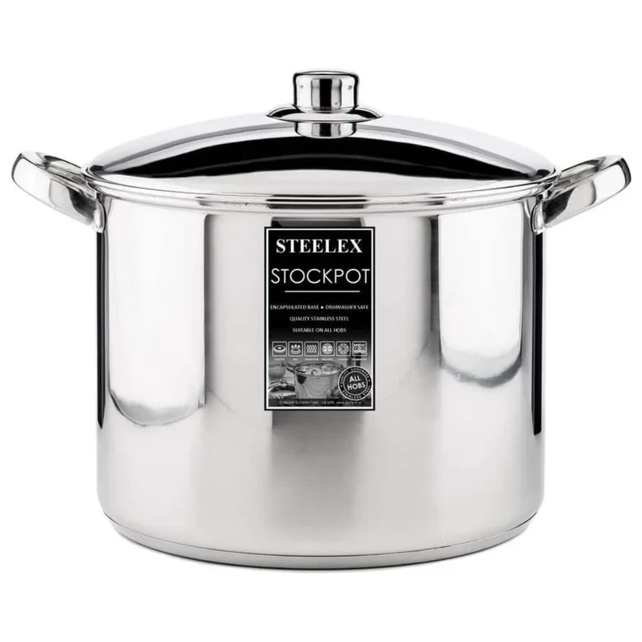Steelex 28cm Stockpot - Steel Lid 12.5lt