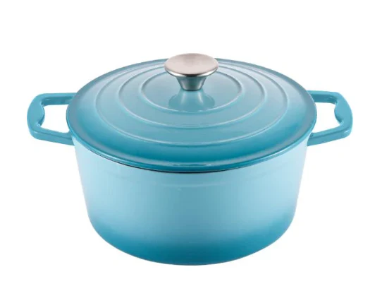 Steelex Teal Round Cast Iron Casserole Dish 20cm