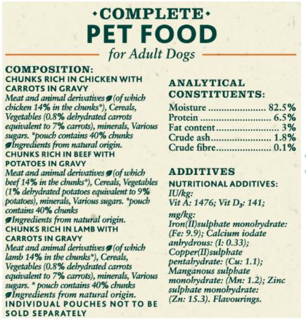Winalot Meaty Chunks in Gravy Wet Dog Food Pouches - 12 x 100g - Image 3